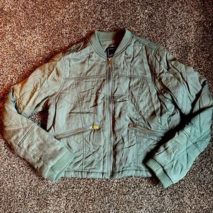 Lily & Lottie Quilted Bomber Jacket- Olive Green- Size medium